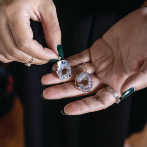 Agate geode slice earrings
