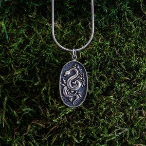 Silver floral snake charm