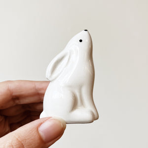 White ceramic rabbit charm