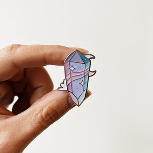 Small Amethyst crystal enamel pin