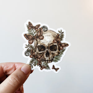 Skull with Moths Sticker