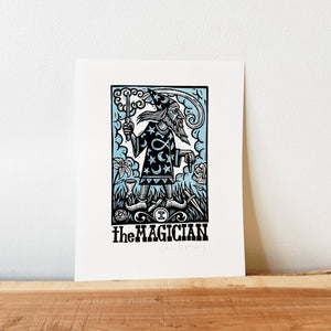 The Magician Tarot Card Linocut Art Print