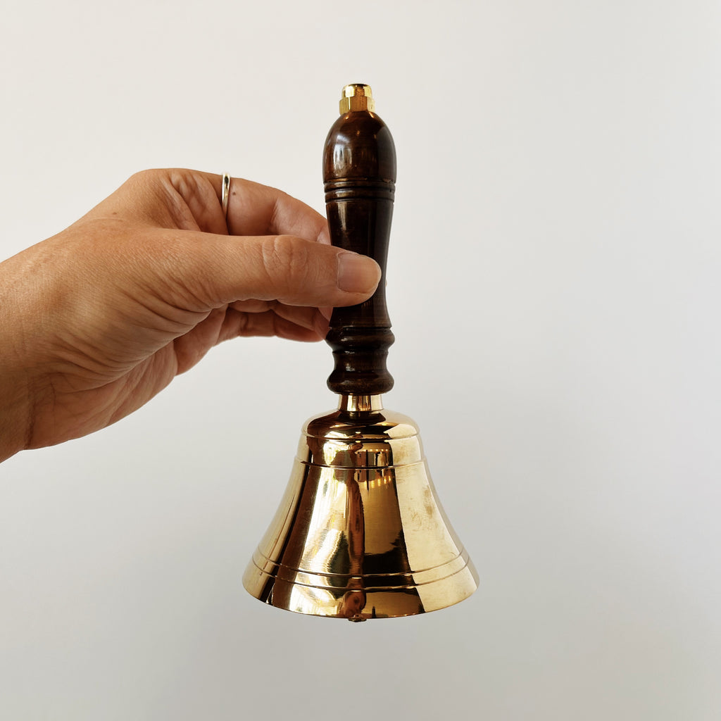 Brass Bell with Wooden Handle