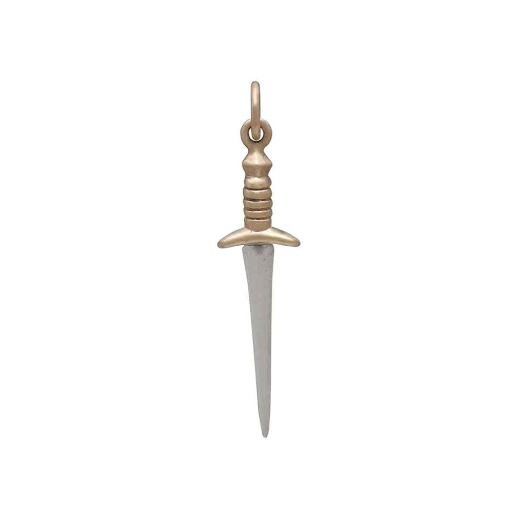 Dagger Charm in Sterling Silver and Bronze