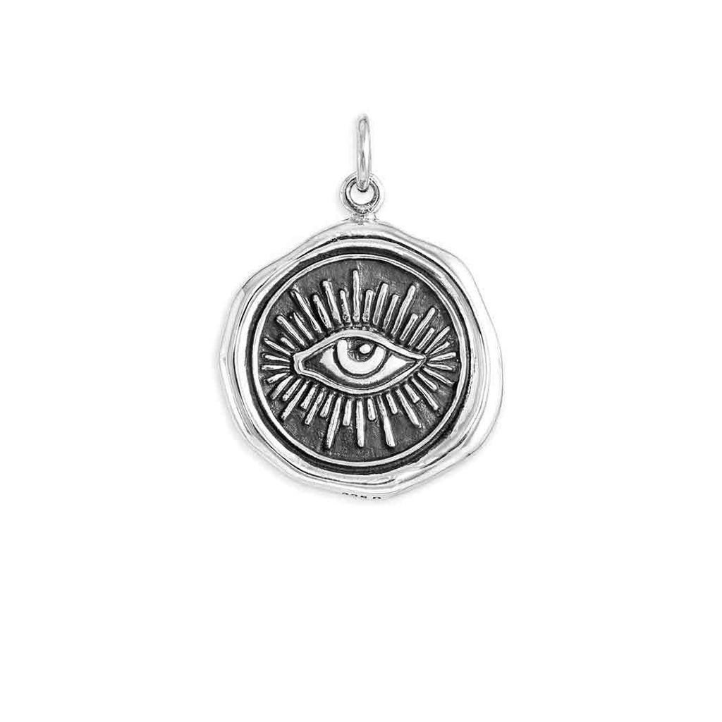 All-Seeing Eye Wax Seal Charm in Sterling Silver