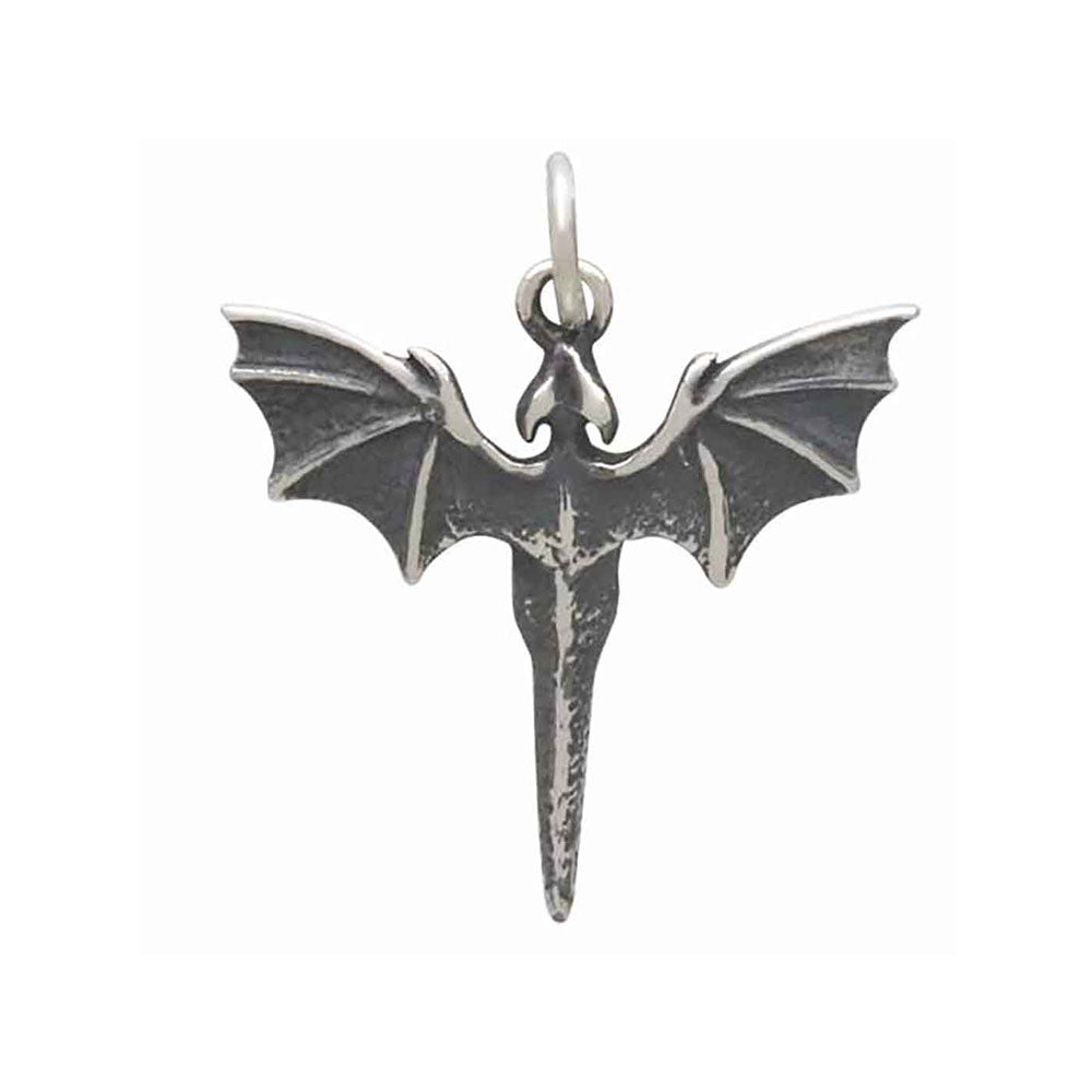 Flying Dragon Charm in Sterling Silver