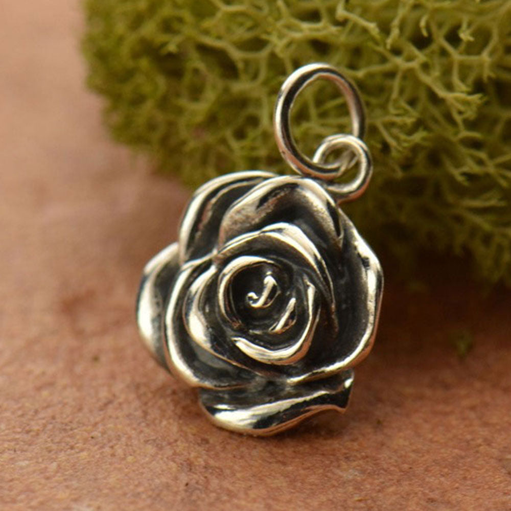 Rose Charm in Sterling Silver