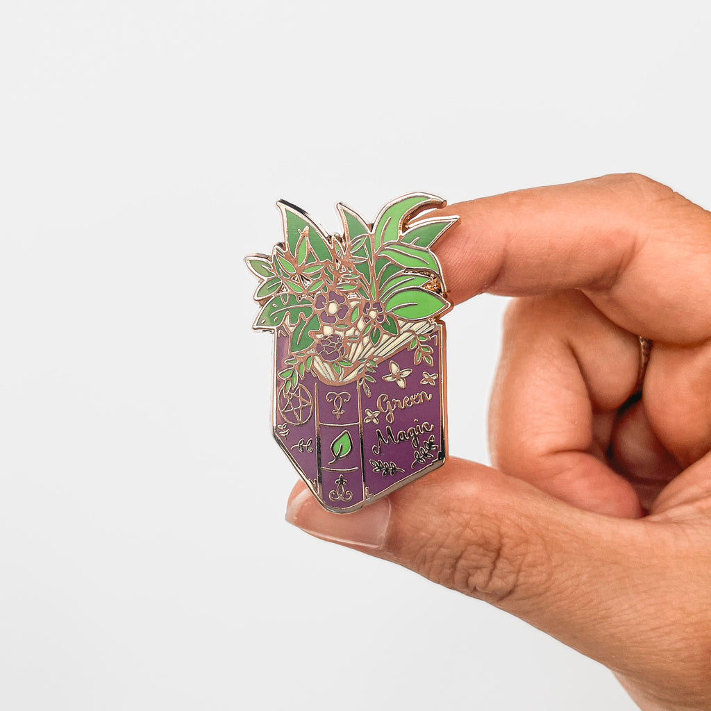 Green Magic Spell Book Enamel Pin