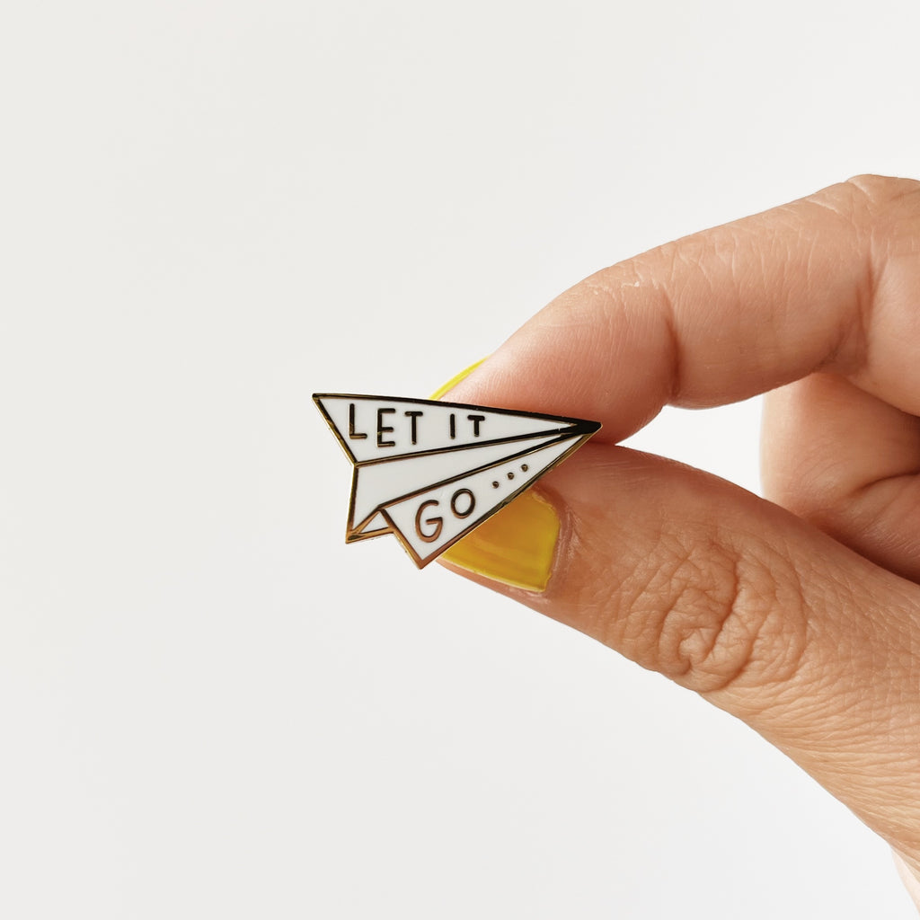 Let it Go Paper Airplane Enamel Pin