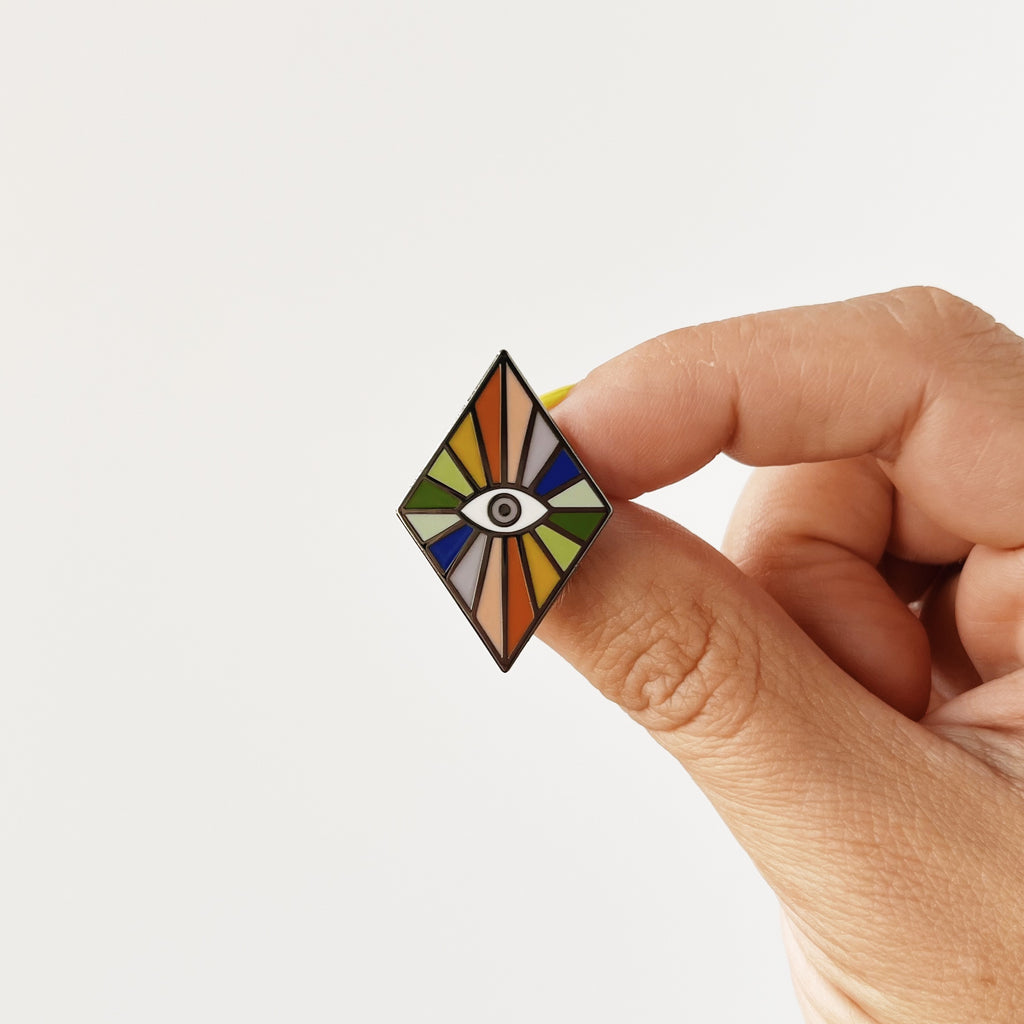 Rainbow Eye Enamel Pin