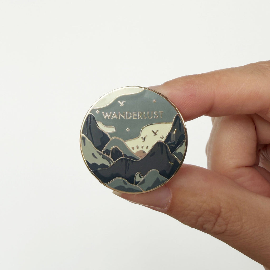 Wanderlust Mountains Enamel Pin