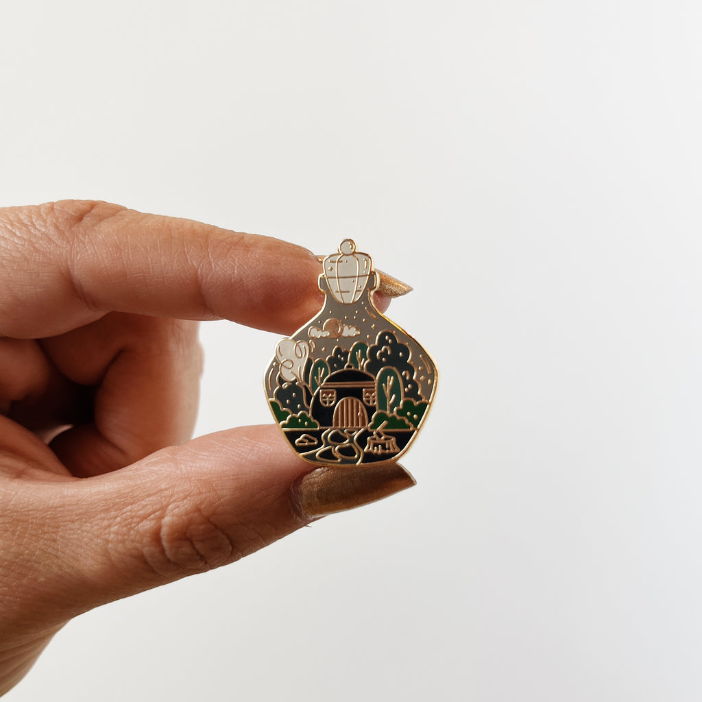 Witch House in a Bottle Enamel Pin