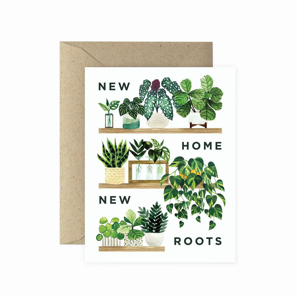 New Home New Roots Plant Greeting Card
