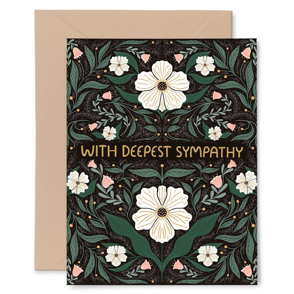 With Deepest Sympathy White Flower Greeting Card