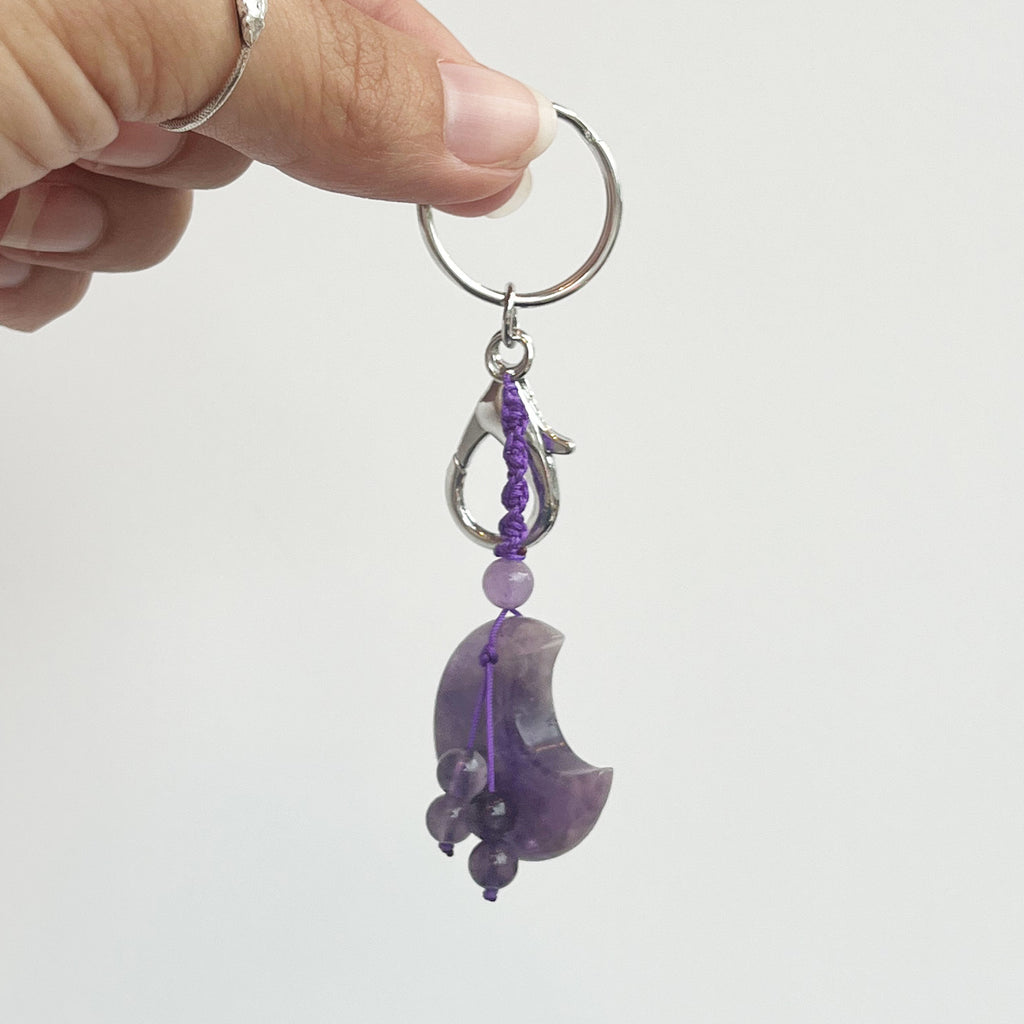 Amethyst Moon Keychain