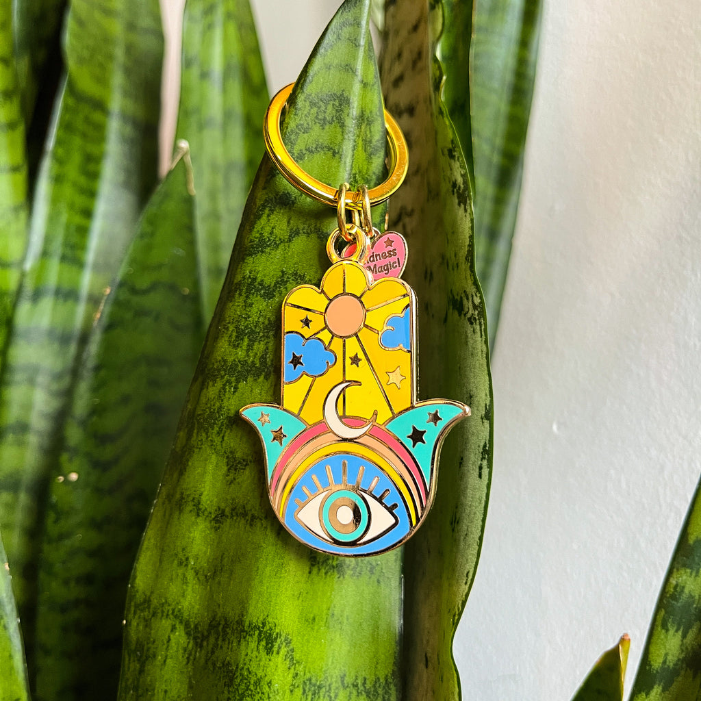 Celestial Hamsa Keychain