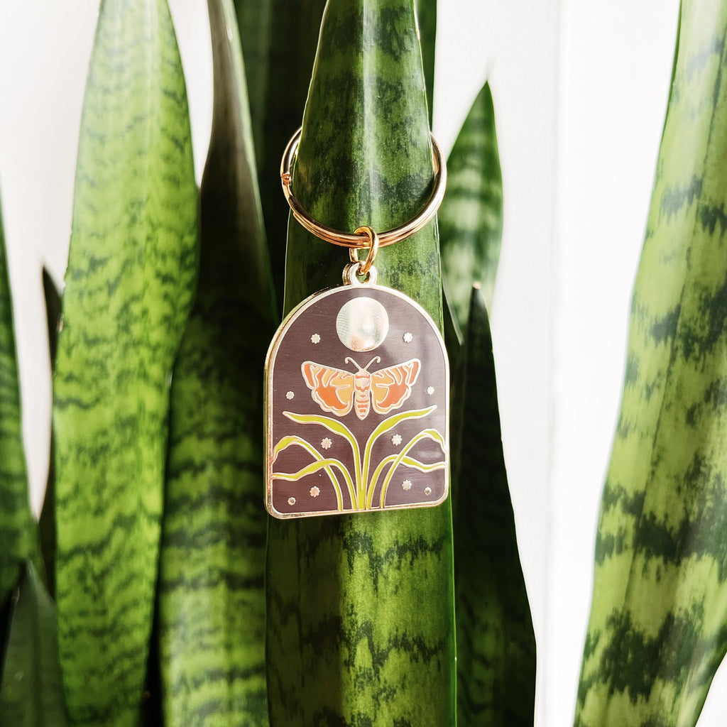 Moonlight Moth Keychain