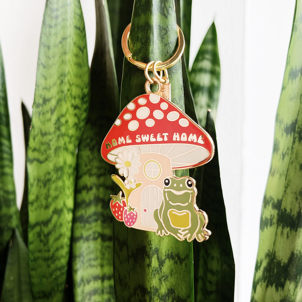 Home Sweet Home Frog + Mushroom Keychain