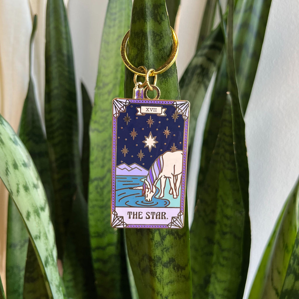 The Start Tarot Card Enamel Keychain