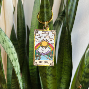The Sun Tarot Card Enamel Keychain