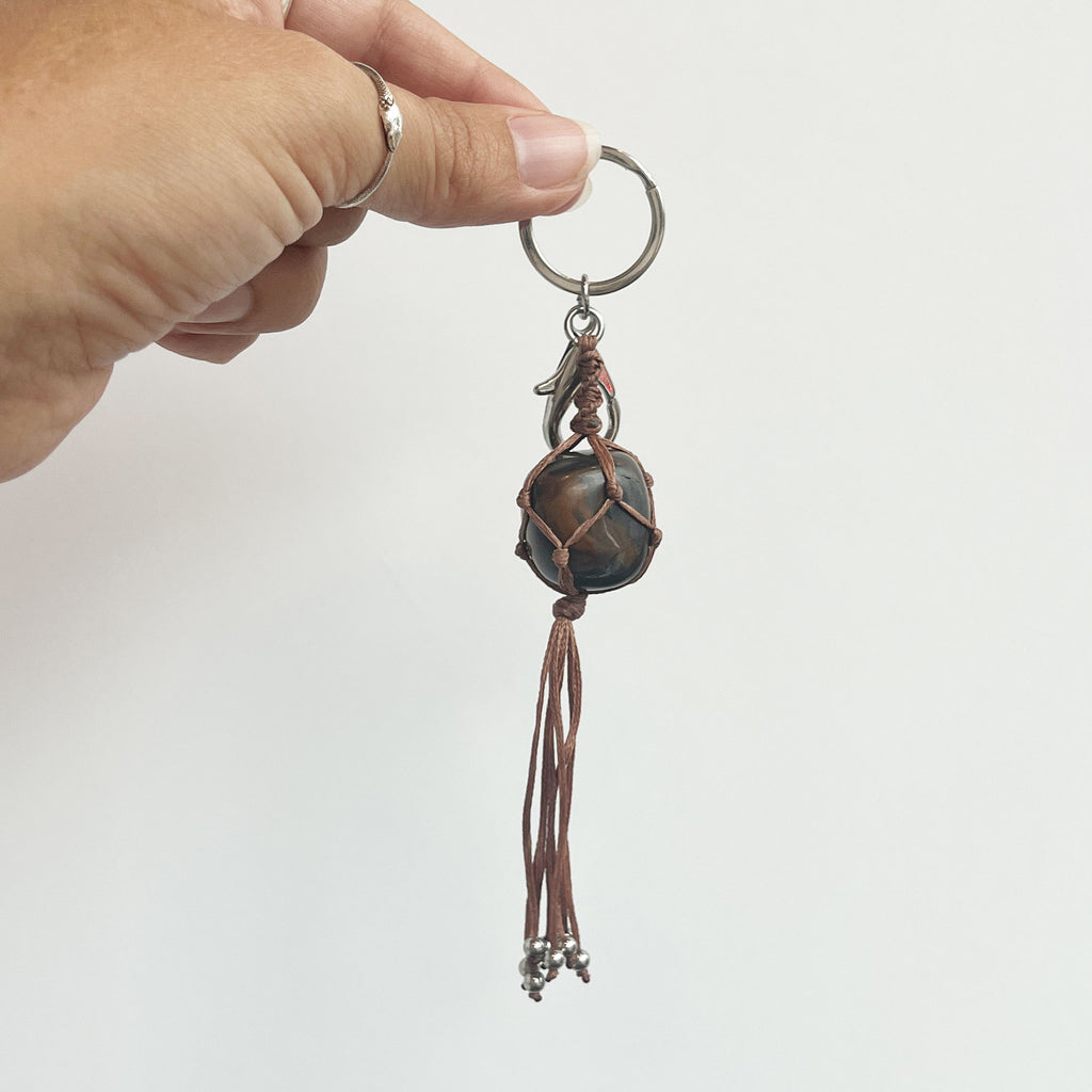 Tiger Eye Woven Keychain