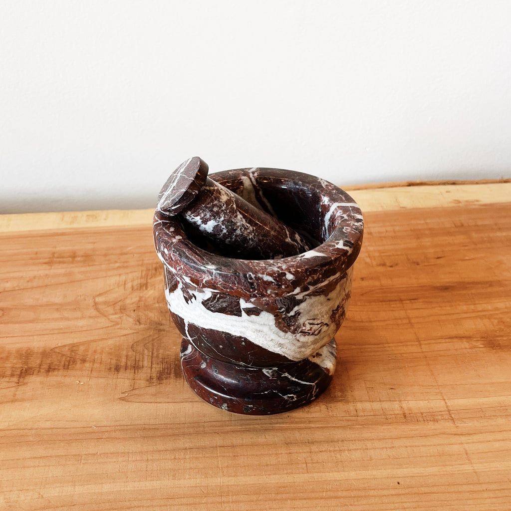 Red Jasper Mortar + Pestle