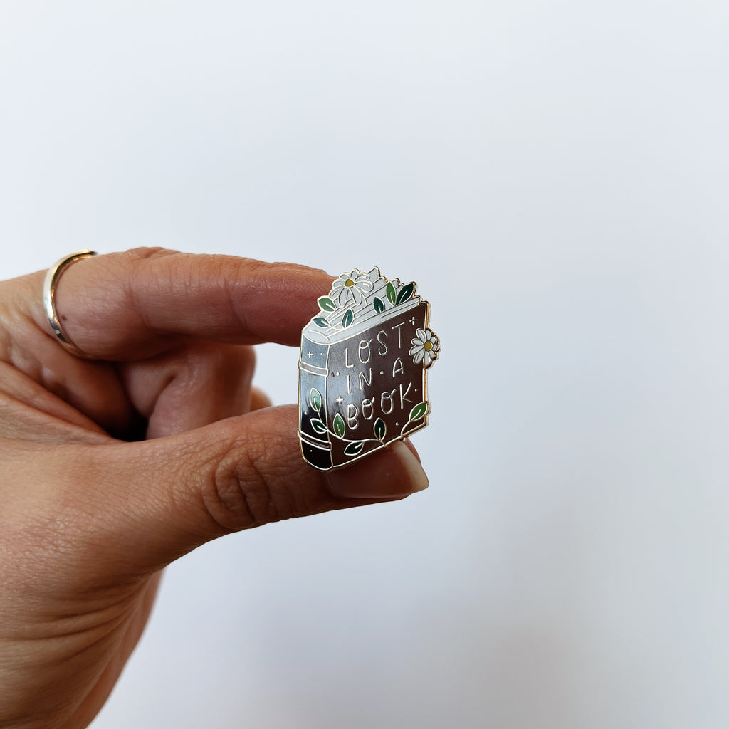 Lost in a Book Enamel Pin