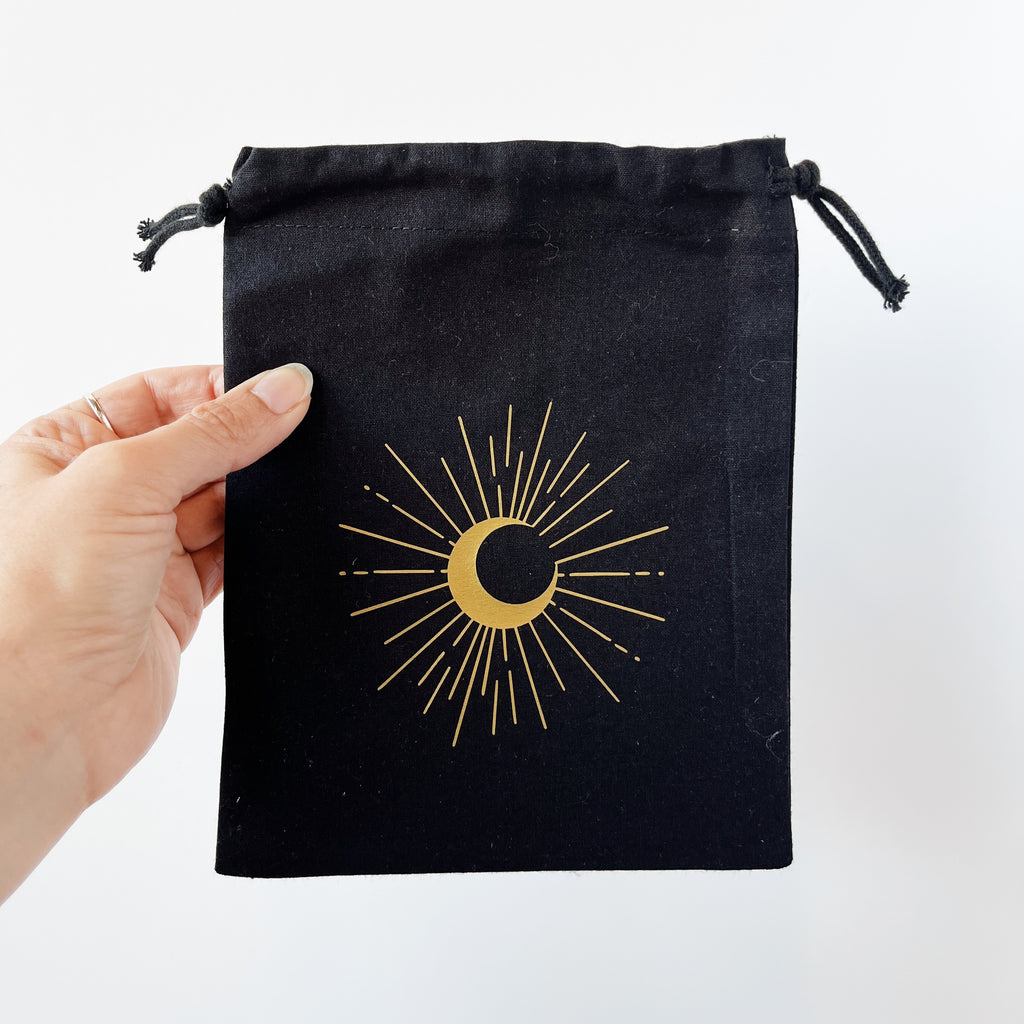Crescent Moon Drawstring Pouch