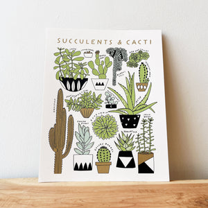 cacti succulents poster Succulents + Cacti Art Print