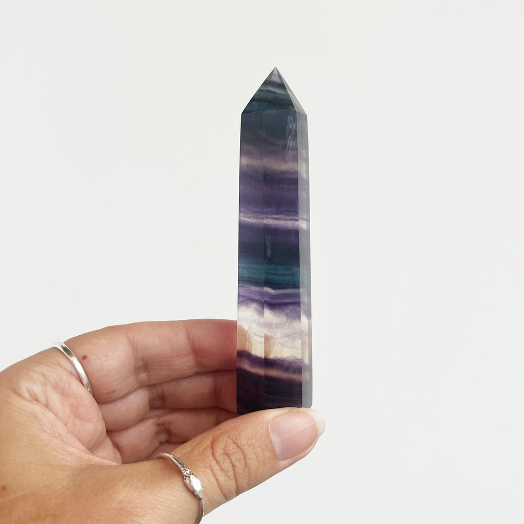 Rainbow Fluorite Tower, 6-Sided