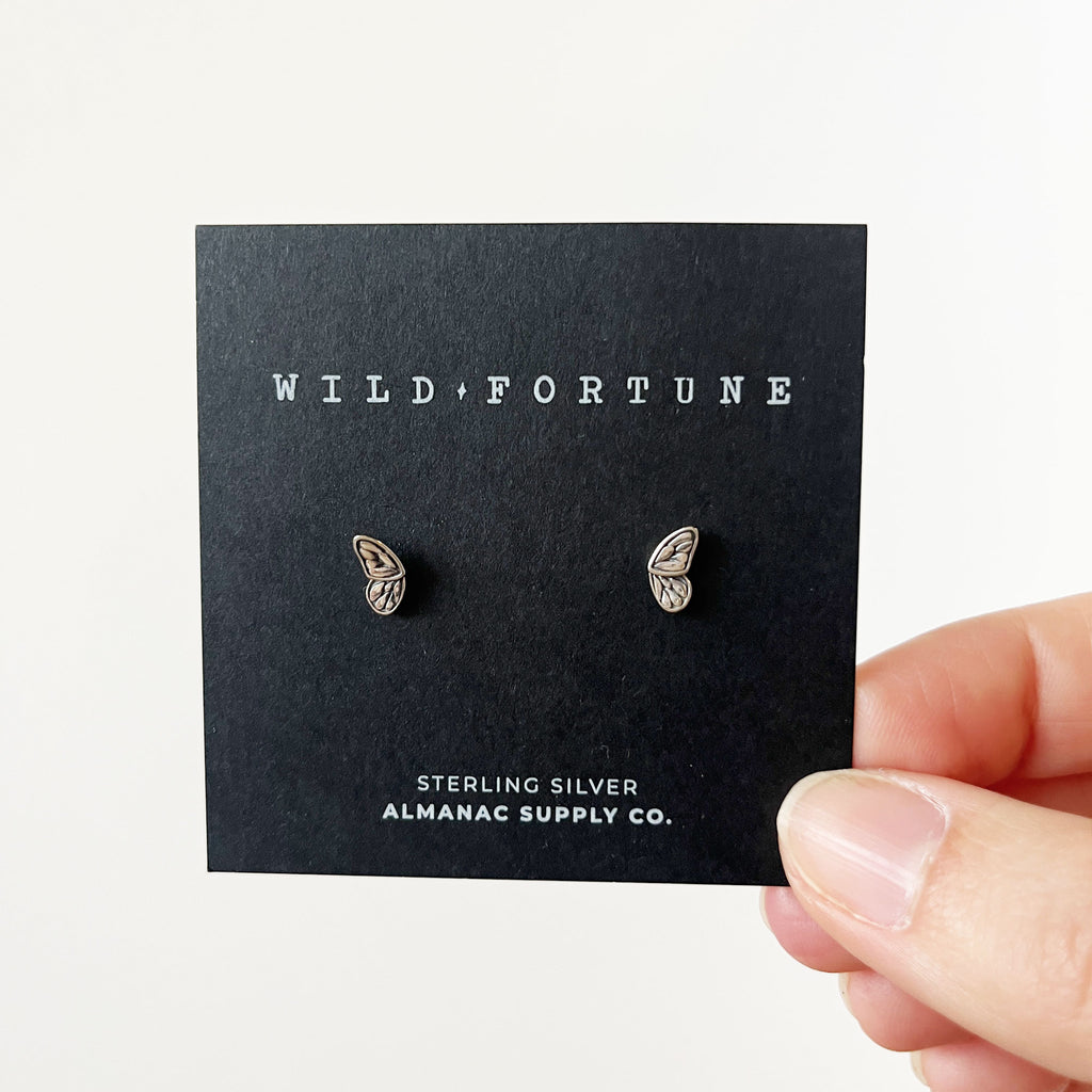 Butterfly Wings Stud Earrings in Sterling Silver