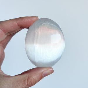 Selenite Palm Stone