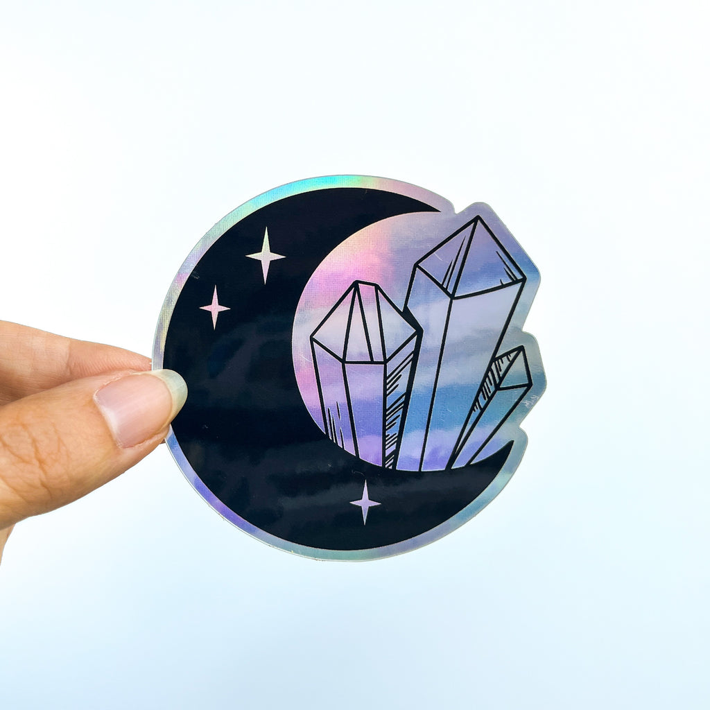 Crystal Moon Holographic Sticker