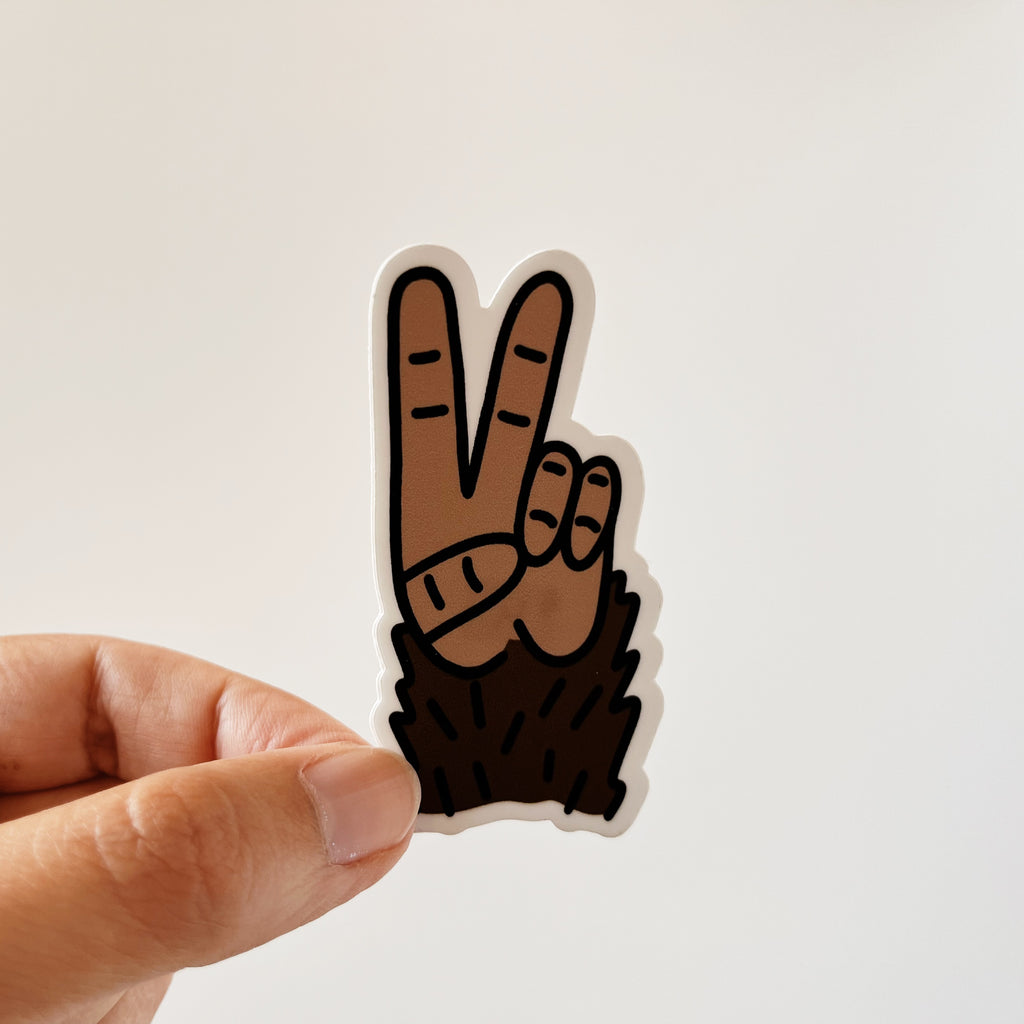 Sasquatch Peace Sticker