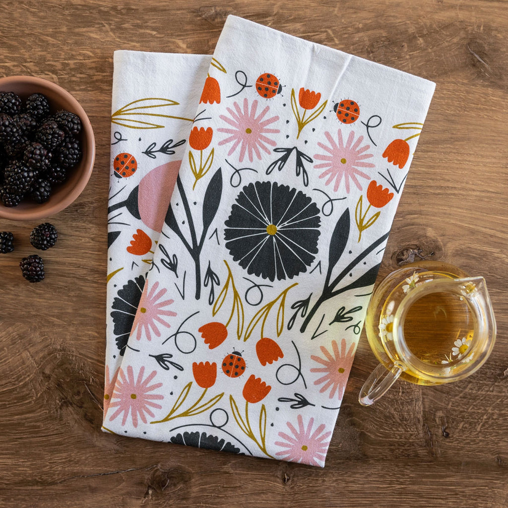 Moody Flower Tea Towel