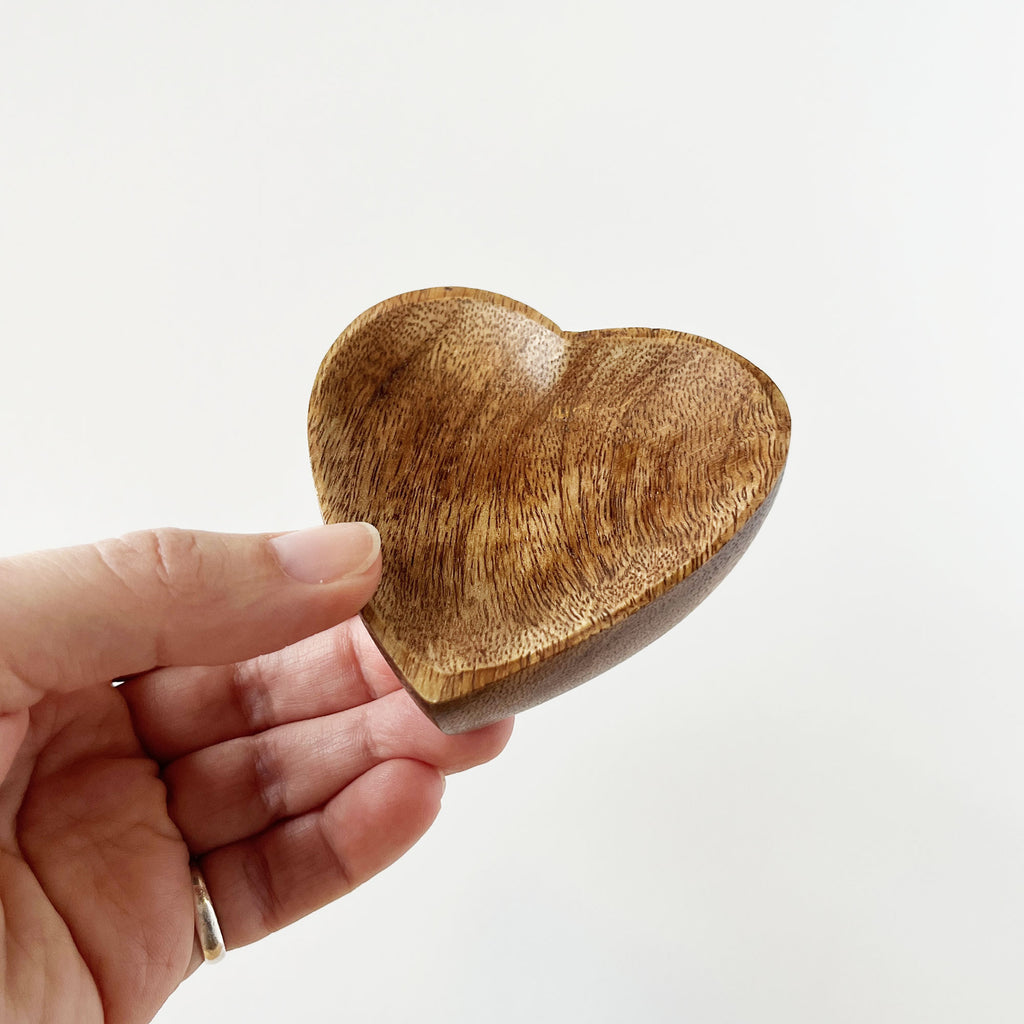 Heart Wooden Trinket Dish