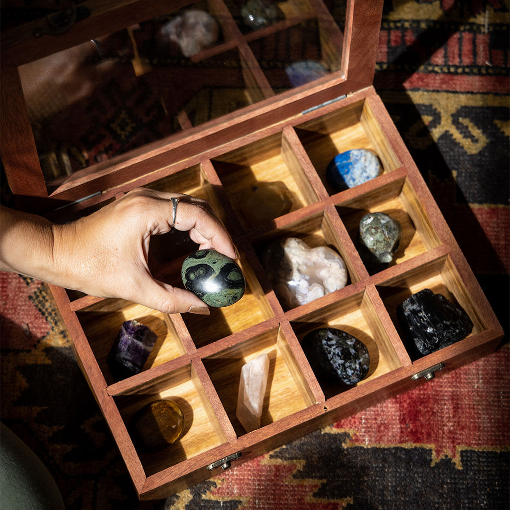 Wooden Crystal Display Box