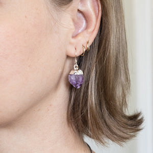 Amethyst Point Earrings on Sterling Silver