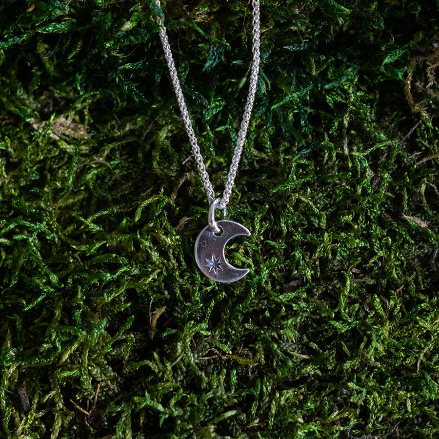 Silver moon charm