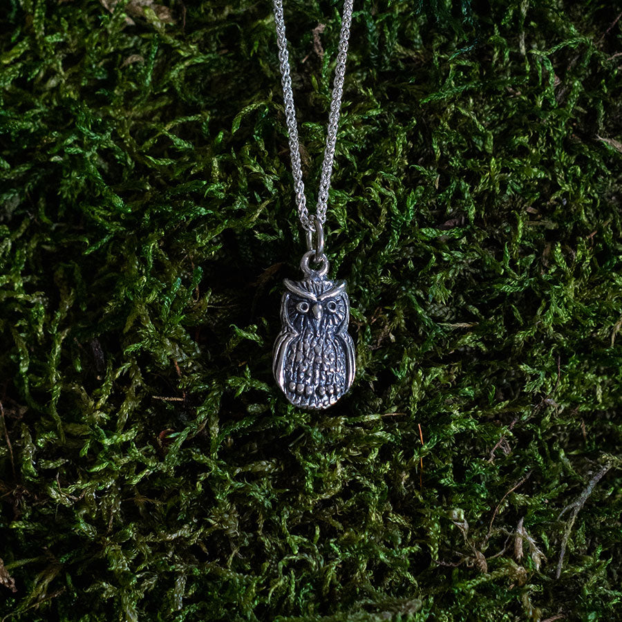 Silver owl charm