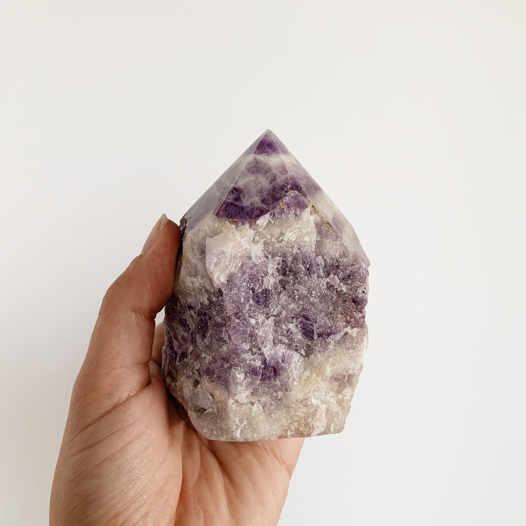 Chevron Amethyst Rough Tower