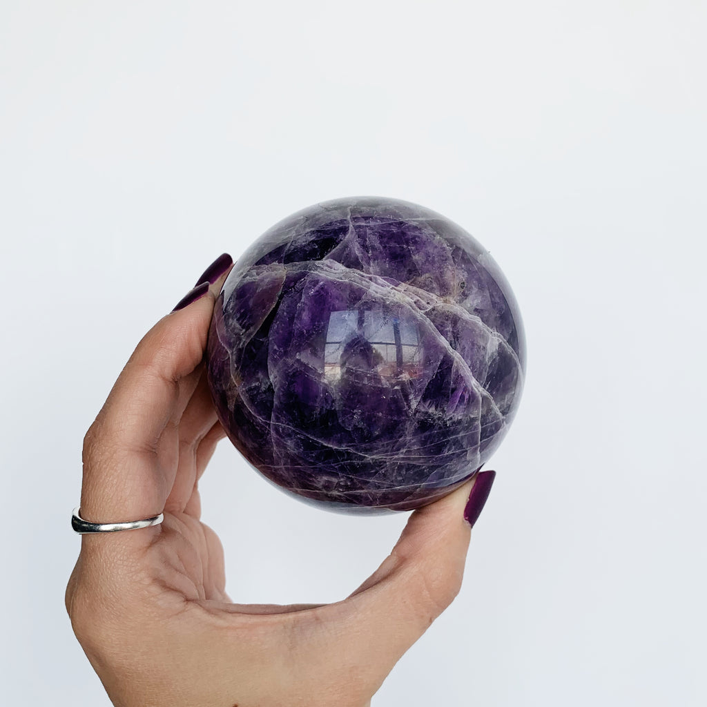 Chevron Amethyst sphere