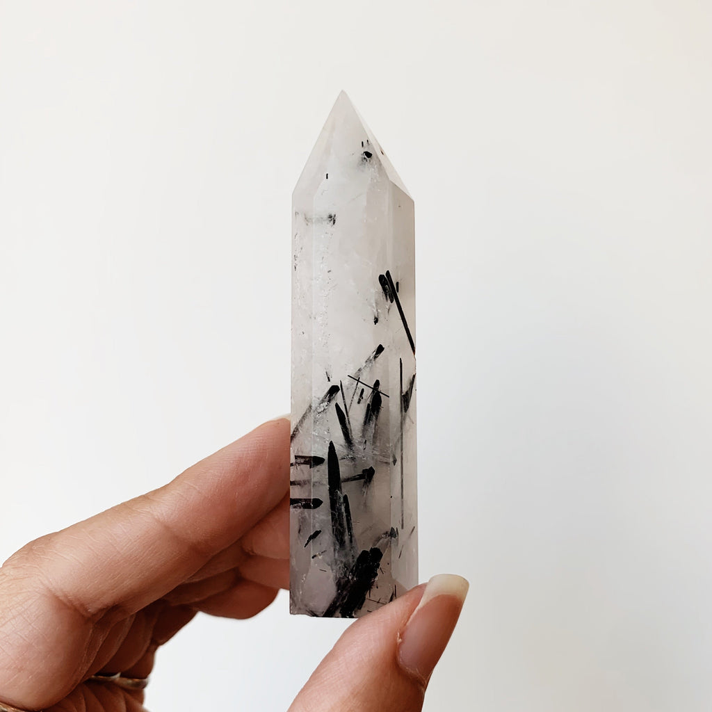Thin Tourmalinated Quartz tower