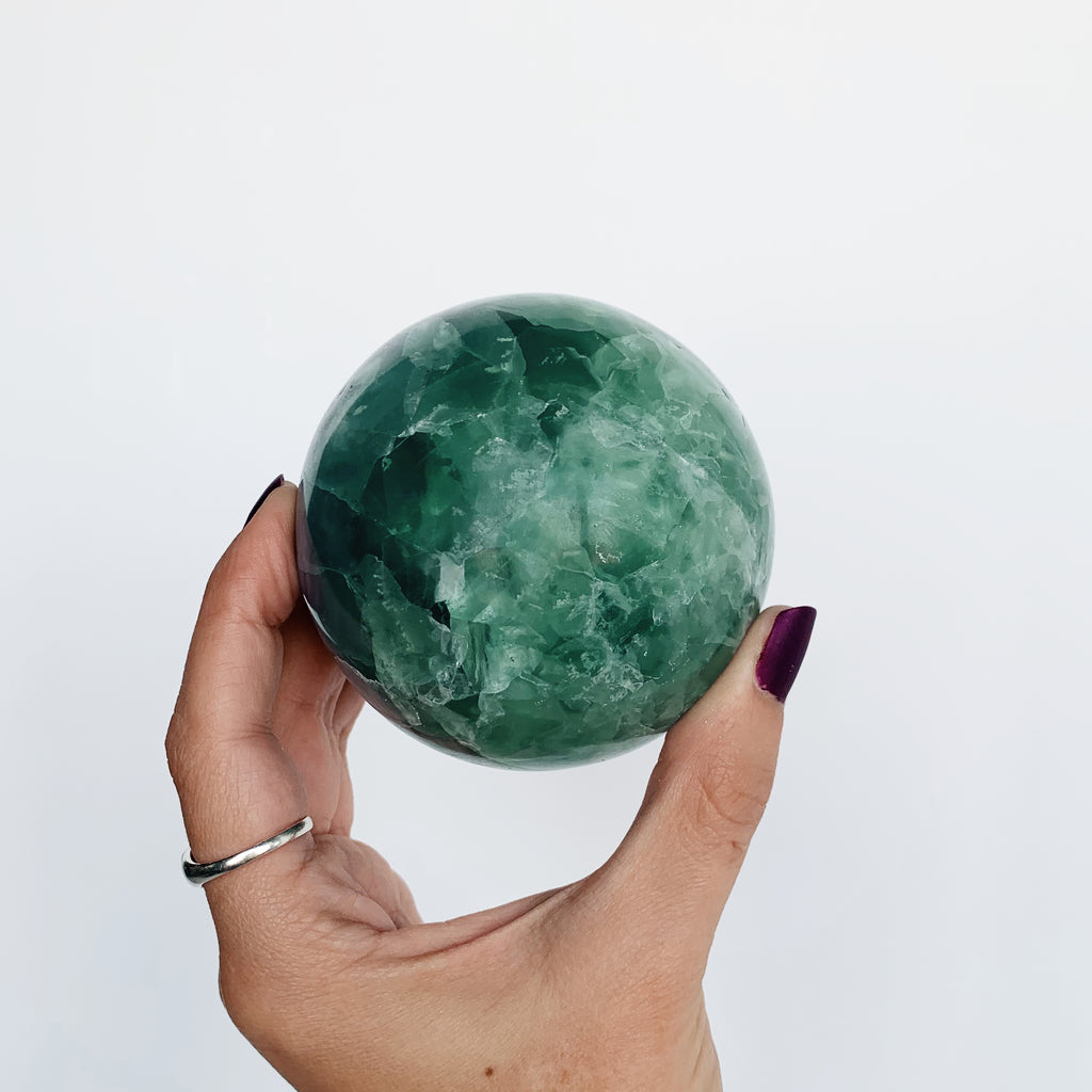 Green Fluorite sphere