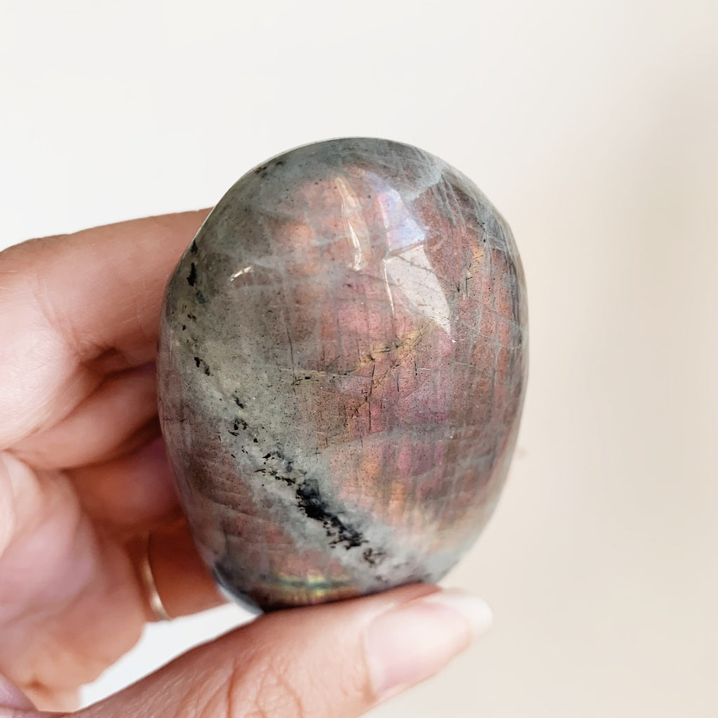 Rare Labradorite palm stone