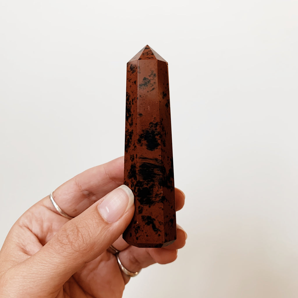 Eight-sided Mahogany Obsidian tower