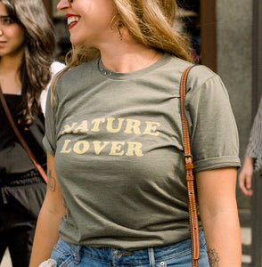 Green Nature Lover t-shirt, text reads “Nature Lover”