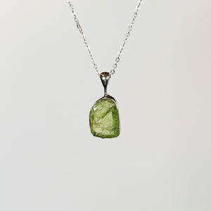 Small Peridot crystal necklace