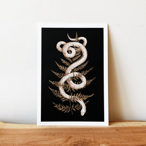 Snake and Fern Art Print