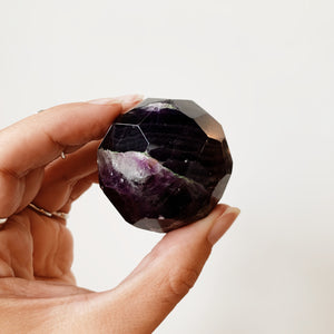 Purple Fluorite faceted sphere